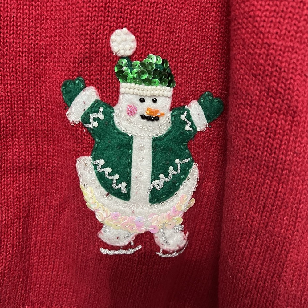 VTG Heirloom Collectibles Women's M Full‎ Zip Snowman Ugly Holiday Sweater - Picture 9 of 9